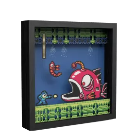 MegaMan 2 Lantern Fish Pixel Frame 23x23cm
