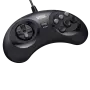 Retro-Bit SEGA Genesis / MD 6-button Arcade Pad (Schwarz, 9-Pin)