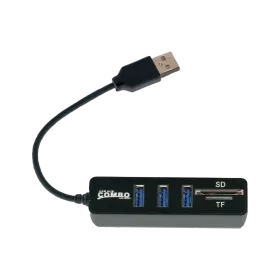 USB 2.0 3-Port Hub with MicroSD and SD-Card Reader