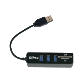 USB 2.0 3-Port Hub with SD/MicroSD Card Reader