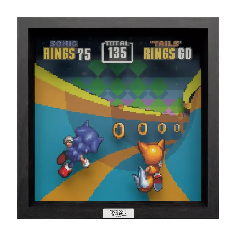 Sonic Bonus Stage Pixel Frame 23x23cm