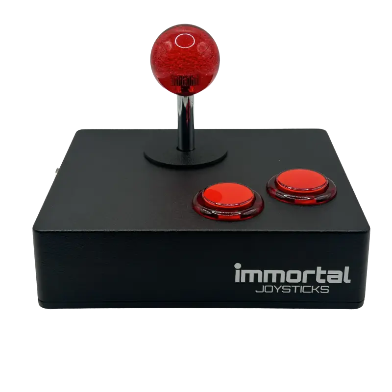 Immortal Joystick mit roten Buttons und Kugel