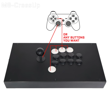 FightBox M8 CrossUp Fightstick – PS5/PS4/Switch/PC Arcade Stick