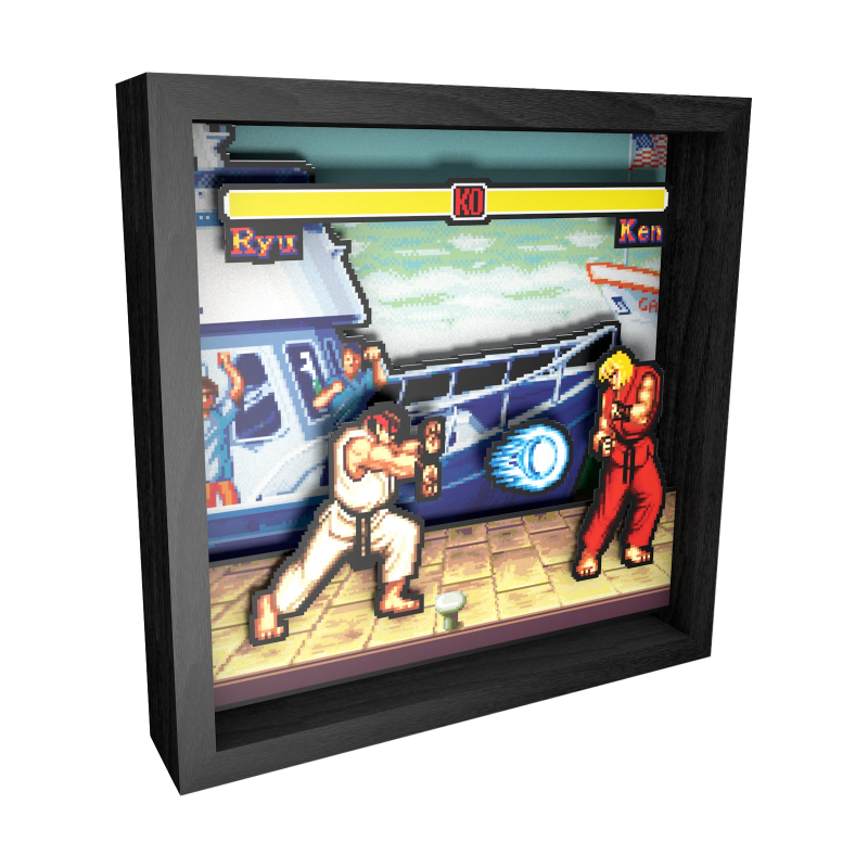 Street Fighter Boat Stage Pixel Frame 23x23cm - Pixel Frames