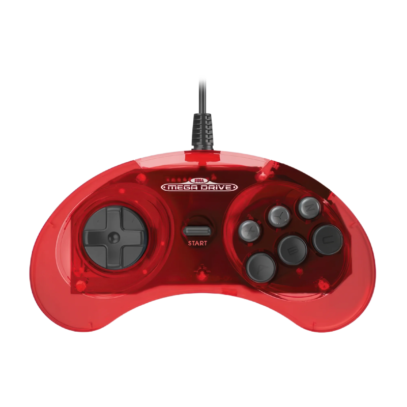 Retro-Bit SEGA Mega Drive 6-button Arcade Pad (Rot, 9-Pin) - RetroBit Europe