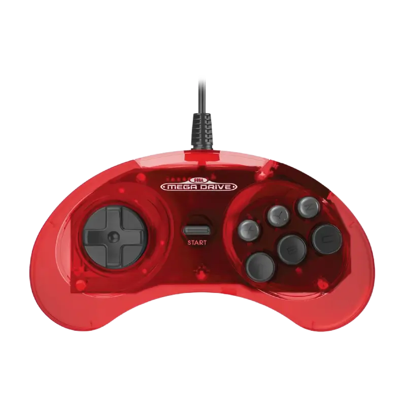 Retro-Bit SEGA Mega Drive 6-button Arcade Pad (Rot, 9-Pin) - RetroBit Europe