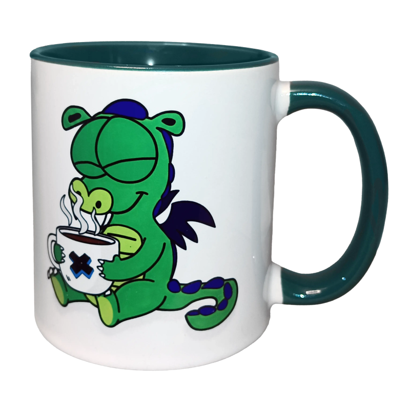 DragonBox Shop Tasse – Drachen-Motiv, grün
