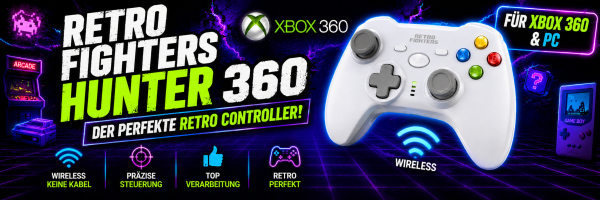 Retro Fighters Hunter 360 Test – Der moderne Xbox 360 Controller im Praxistest | DragonBox Shop